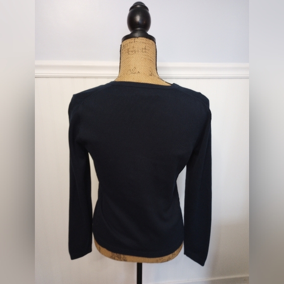 Brooks Brothers Silk Cardigan Twin Sweater Set Women's Navy Blue Button Sz Small - Picture 9 of 11